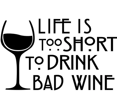 Adesivo murali frase sul vino - TenStickers