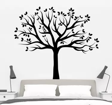 Adesivo murali soggiorno silhouette albero autunno - TenStickers