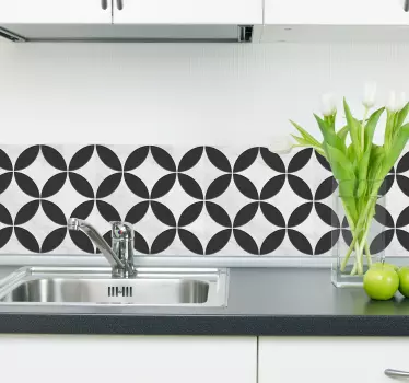 Adesivo per piastrelle nero grigio - TenStickers