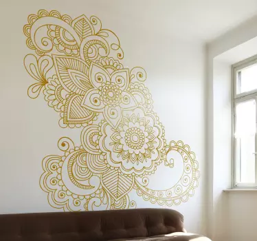 Sticker decorativo ornamento floreale - TenStickers