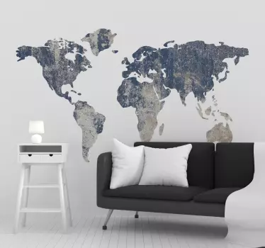Adesivo mappamondo con effetto muro - TenStickers