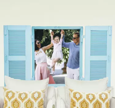 Adesivo murale camera da letto effetto finestra reale - TenStickers
