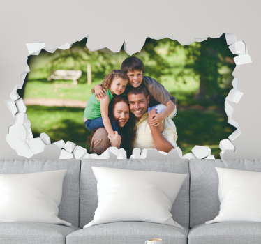 Adesivo murale soggiorno personalizzato illusione buco - TenStickers