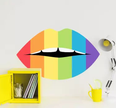 Adesivo per laptop arte delle labbra colorate - TenStickers