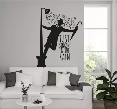 Adesivo box doccia singing in the rain - TenStickers