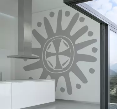 Adesivo geometrico forma di sole stilizzata - TenStickers