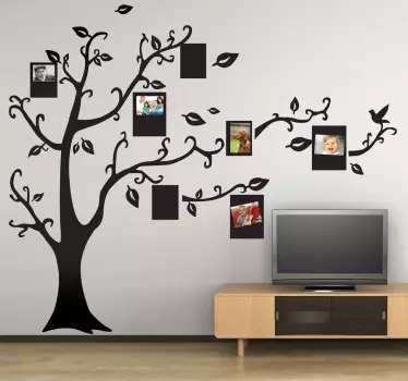 Sticker decorativo silhouette albero foto - TenStickers