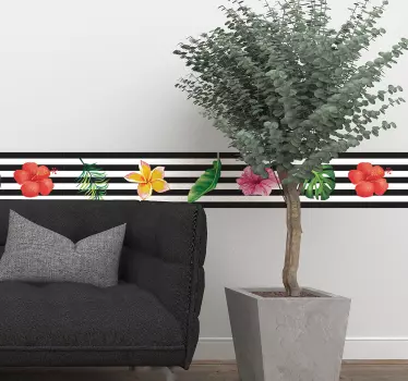 Disegno per pareti bordo con stampa giungla - TenStickers