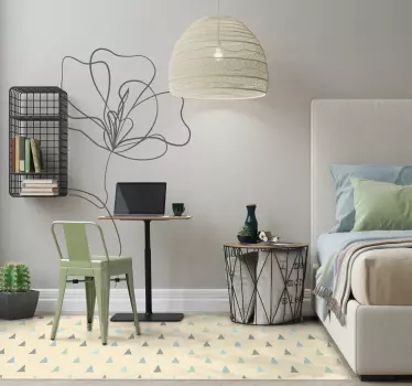 Adesivo murale con fiore minimalista - TenStickers