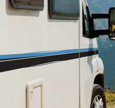 Adesivo camper con linee laterali colorate - TenStickers