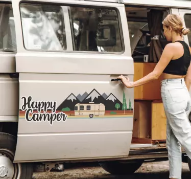 Adesivo camper con design monocolore - TenStickers