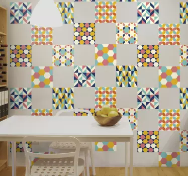 Adesivo per piastrella Vibrazioni retrò - TenStickers