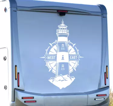 Adesivo per camper con faro e bussola - TenStickers