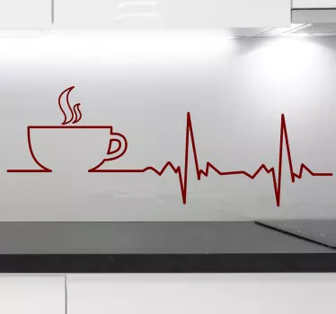 Adesivo cucina caffè battito - TenStickers