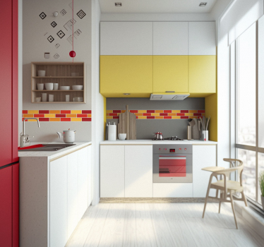 Adesivo cucina da parete bordo toni caldi - TenStickers