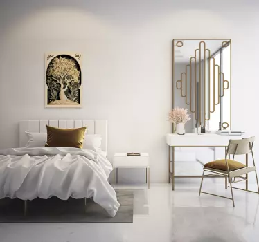 Adesivo per lo specchio con linee art deco - TenStickers