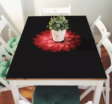 Carta adesiva per mobili tavolo fiore rosso - TenStickers