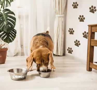Adesivo murale soggiorno impronte zampe di cane - TenStickers