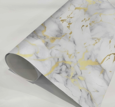 Sticker marmo bianco con venature dorate - TenStickers