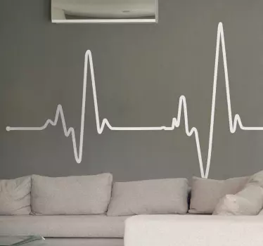 Sticker decorativo elettrocardiogramma - TenStickers