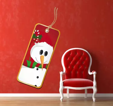 Vetrofania Natale etichetta pupazzo di neve - TenStickers