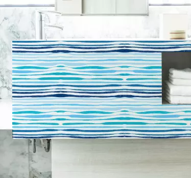 Carta adesiva per mobile bagno azzurro - TenStickers