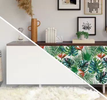Adesivo per mobili con piante tropicali - TenStickers