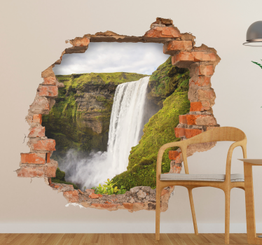 Adesivo da parete con effetti visivi a cascata trompe l'oeil - TenStickers