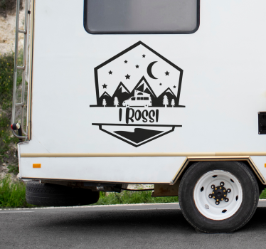 Adesivo per camper personalizzato cognome famiglia - TenStickers