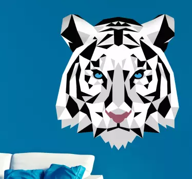 Adesivo animale 3d tigre bianca - TenStickers