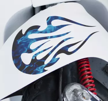Adesivo moto fiamma tribale blu - TenStickers