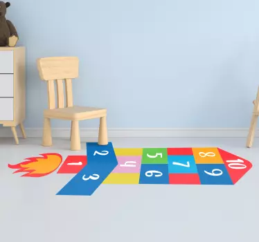Adesivi murali razzo hopscotch per bambini - TenStickers