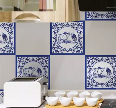 Adesivo animale scena di fattoria vintage - TenStickers