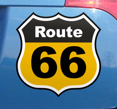 Adesivo auto 66 percorso con simbolo - TenStickers