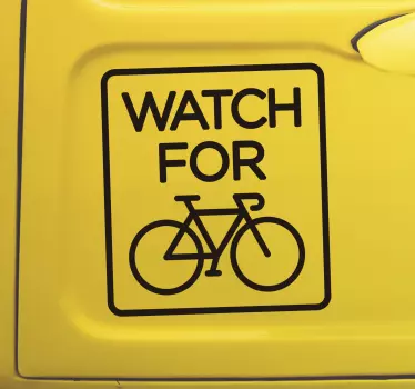 Sticker auto attenti ai ciclisti - TenStickers