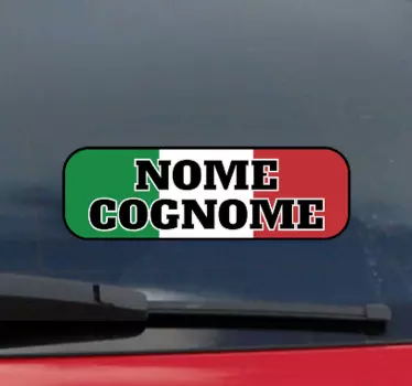 Adesivo auto Bandiera italiana con nome e cognome  - TenStickers