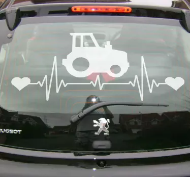 Adesivo auto Battito cardiaco del trattore - TenStickers