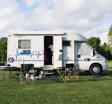 Adesivo camper cardiogramma - TenStickers
