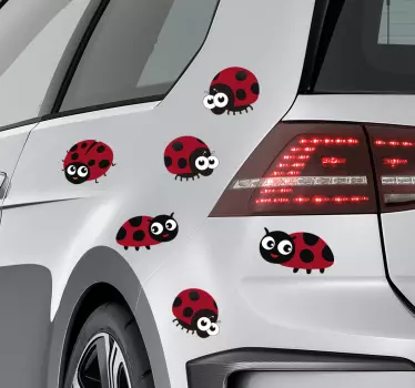 Adesivo per auto con coccinelle - TenStickers