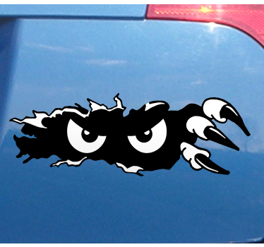 Adesivo per auto design monocolore degli occhi che sbirciano - TenStickers