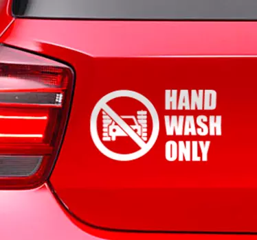Adesivo auto Lava solo a mano - TenStickers