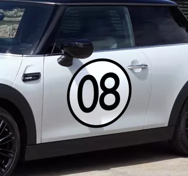Adesivo per auto numero arrotondato - TenStickers