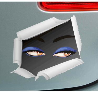 Adesivo auto Occhi realistici della donna che sbirciano - TenStickers