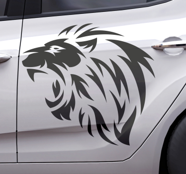 Adesivo auto profilo del leone tribale - TenStickers