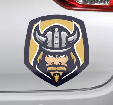 Adesivo auto Vichingo scandinavo con corno - TenStickers