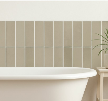 Adesivo bagno pietra lineare naturale - TenStickers