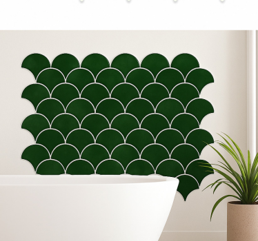 Adesivo bagno scaglie di pesce verde smeraldo - TenStickers