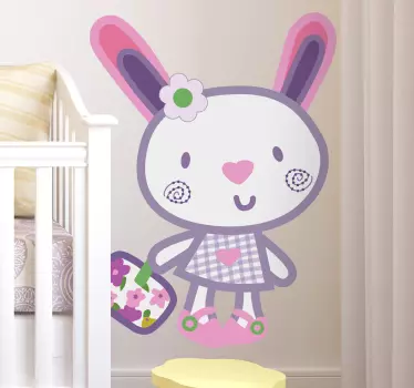 Adesivo bambini coniglio rosa - TenStickers