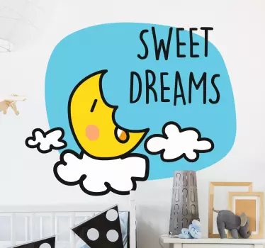 Adesivo bambini dormendo sulla luna - TenStickers