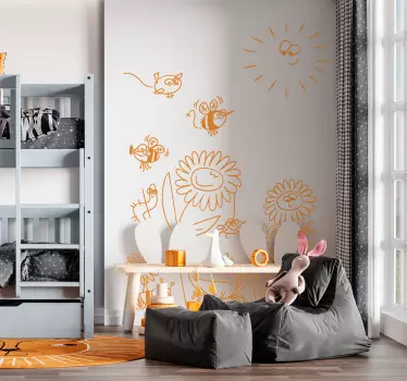 Adesivo bambini fiori e insetti - TenStickers
